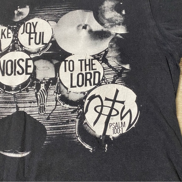 Vintage Y2K Not of This World Psalms Jesus T Shirt Drummer Size Medium Mens - Picture 9 of 13
